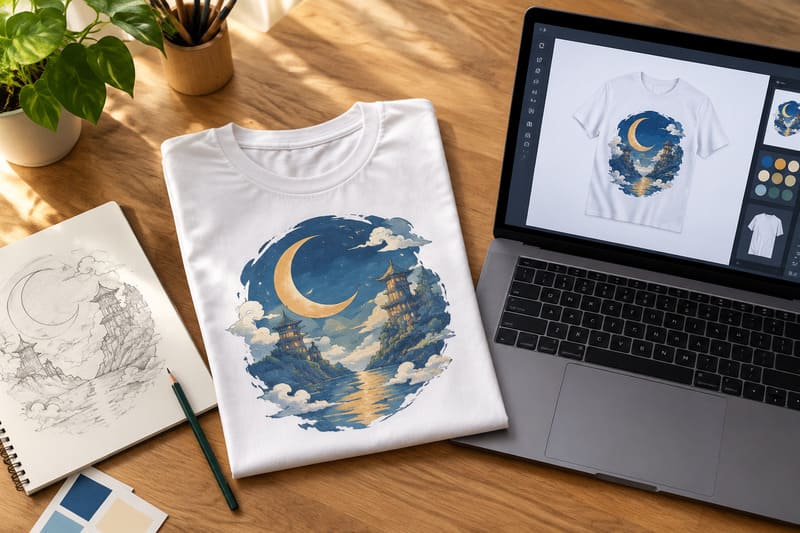 choosing between a freelance graphic designer and AI for T-shirt design