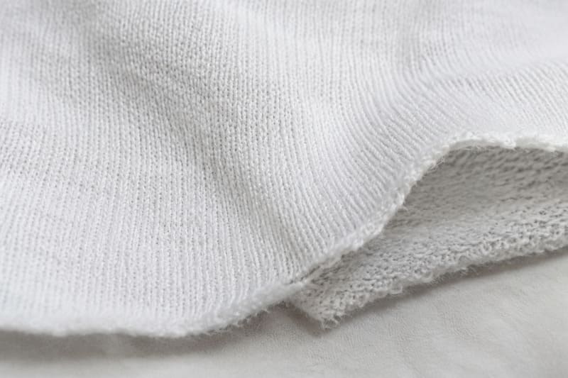 close-up of single jersey fabric used for a cotton T-shirt