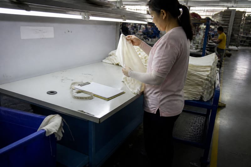 Final inspection and packing area in a garment factory